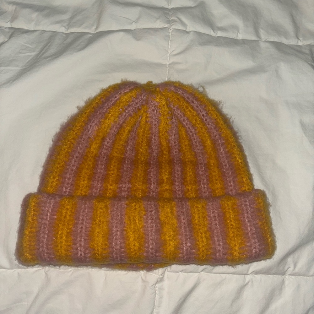 Awoke Vintage Pink and Orange Knit Beanie